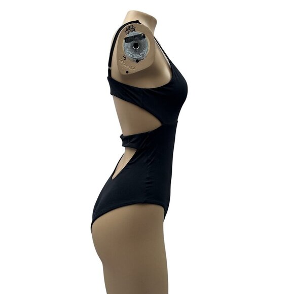 Tavik Swimwear Black One-Piece Swimsuit Scoop Neck Cutout Adjustable Straps M - Picture 3 of 10